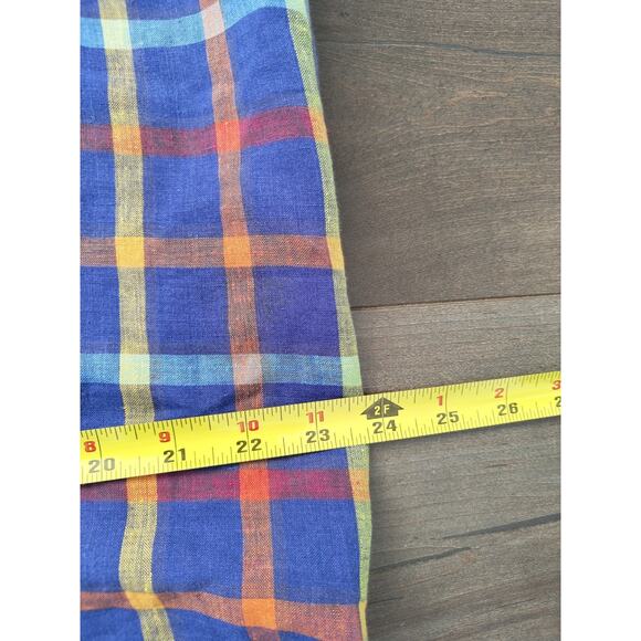 Bugatchi Uomo Shaped Fit Men's Shirt XL Multicolor Plaid Linen Blend Casual - Picture 8 of 9